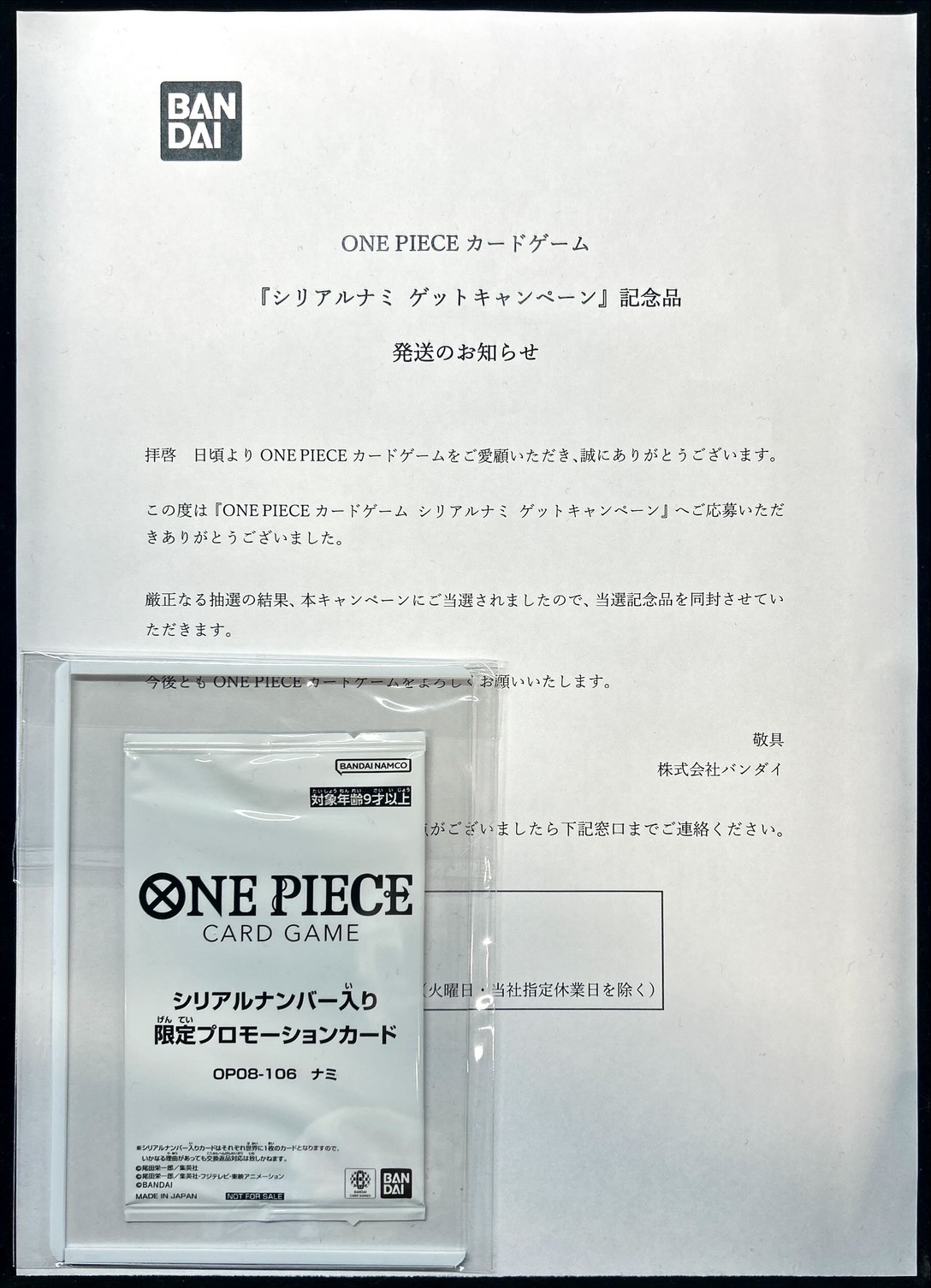 ナミ(付属品完備/未開封/シリアル/漫画絵)【SR】{OP08-106} - カード