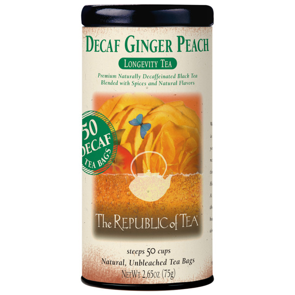 The Republic of Tea Decaf Ginger Peach Black Tea Bags Same-Day