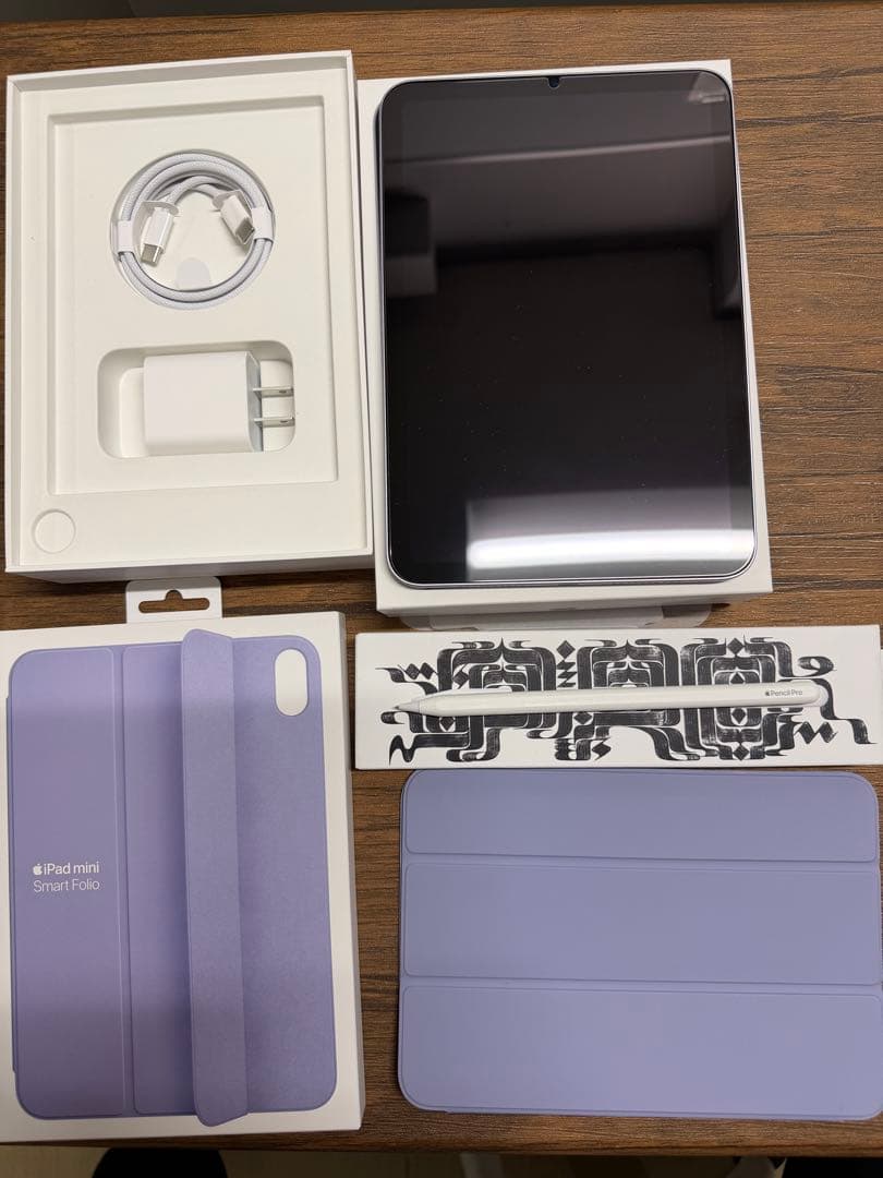 第7世代Apple iPad mini Pencil Pro とカバーセット iPad Apple mini 7 2024モデル ケース 手帳型 カバー PC+PUレザー製