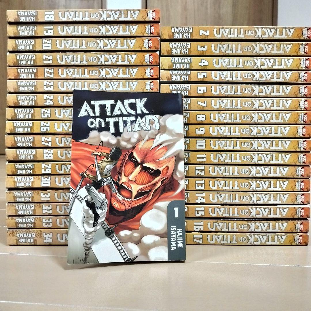 英語版　進撃の巨人　Attack on Titan　1-34　全巻 Manga Attack on Titan Complete Set Vol 1–34 English Comics by