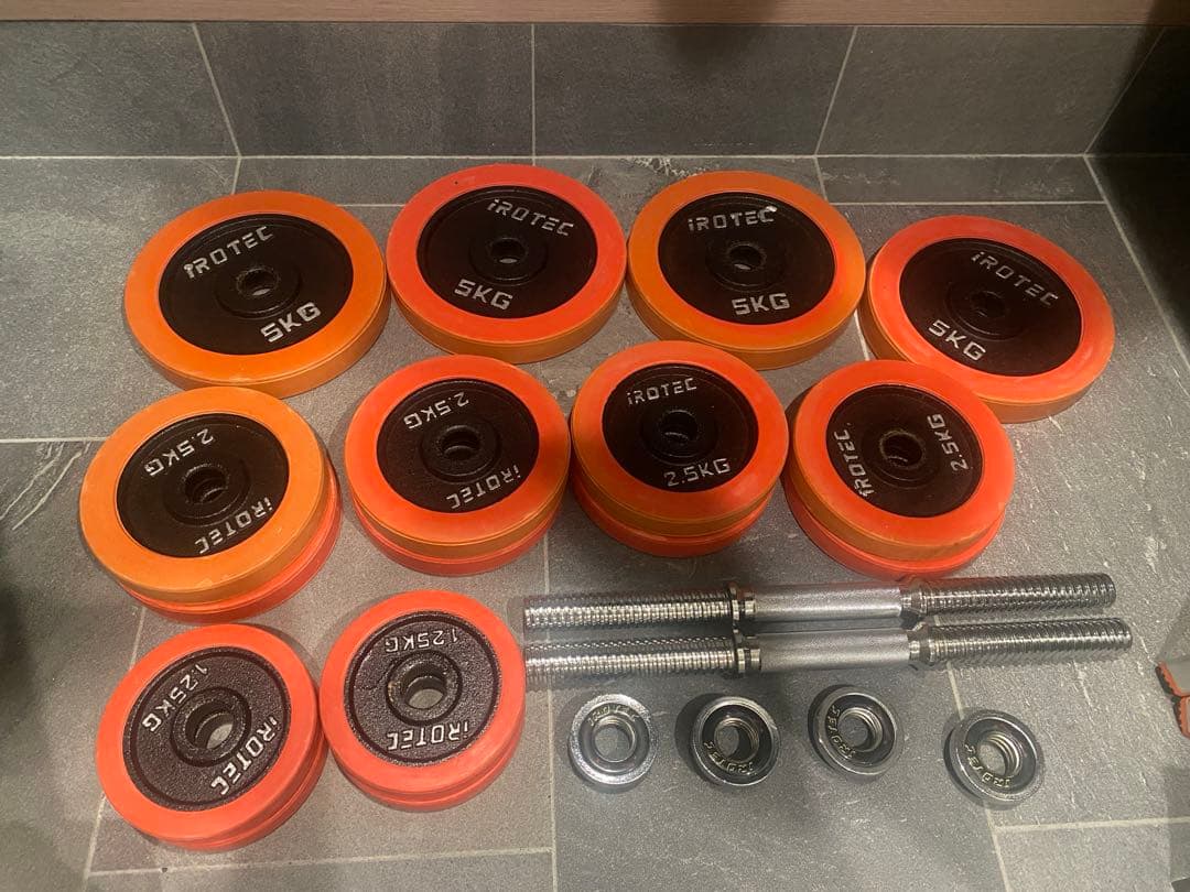 【引取限定】IROTEC ダンベルセット 50kg ストレングスセットR50K プレスベンチ + ラバーバーベルダンベル50kg